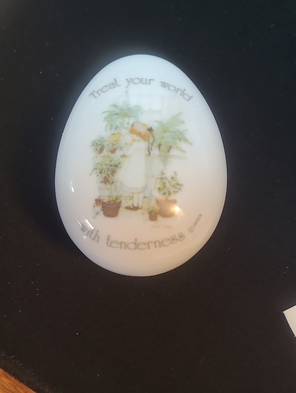 Vintage Holly Hobbie Egg Shaped Trinket Genuine Porcelain